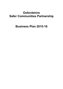 Oxfordshire Safer Communities Business Plan 2015