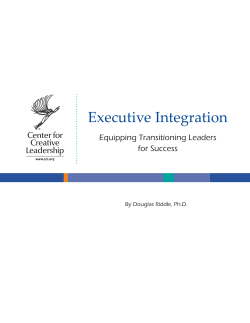 Executive Integration - Center for Creative Leadership