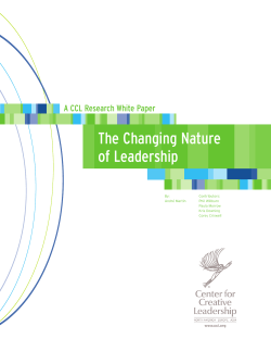 The Changing Nature of Leadership: A CCL Research White Paper