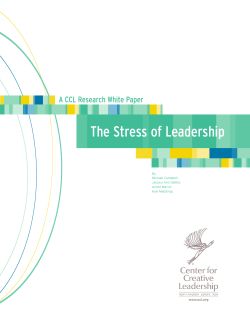 The Stress of Leadership - Center for Creative Leadership