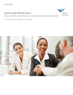 Women and Political Savvy - Center for Creative Leadership