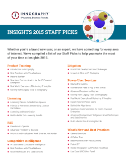 INSIGHTS 2015 STAFF PICKS - Innography Insights 2015