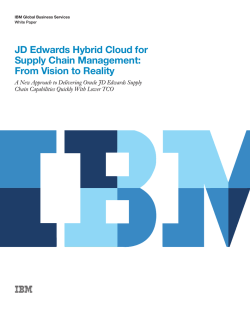 JD Edwards Hybrid Cloud for Supply Chain Management: From