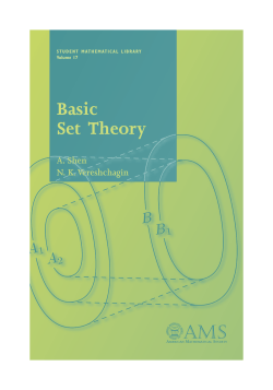 Basic Set Theory A. Shen NK Vereshchagin