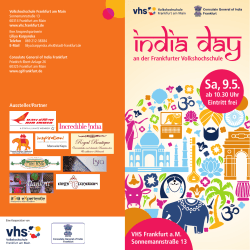 Flyer â India Day â 9 Mai 2015 VHS Frankfurt