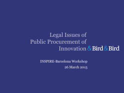 Legal Issues of Public Procurement of Innovation