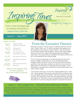 From the Executive Director - InspiredLiving at Palm Bay