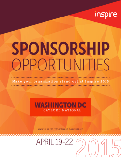 the sponsor packet today! - Inspire 2015