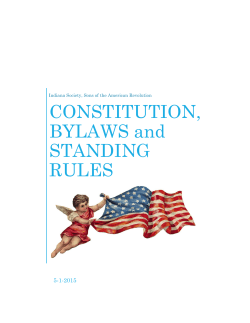 CONSTITUTION, BYLAWS and STANDING RULES