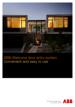 ABB-Welcome door entry system