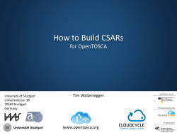 How to Build CSARs - OpenTOSCA Ecosystem