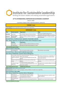 Schedule  - Institute for Sustainable Leadership