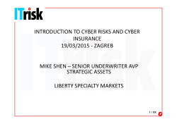 introduction to cyber risks and cyber insurance 19/03/2015