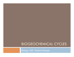Biogeochemical Cycles - Cal State LA