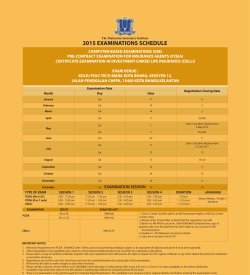 2015 EXAMINATIONS SCHEDULE - The Malaysian Insurance Institute