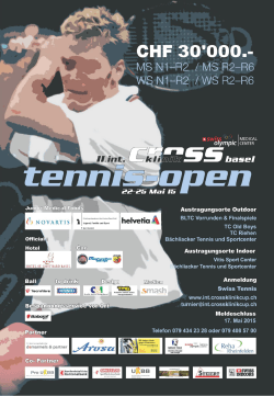 Ausschreibung - Int crossklinik Tennis Open Basel