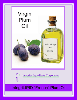 Virgin Plum Oil - Integrity Ingredients Corporation
