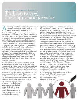 The Importance of Pre-Employment Screening