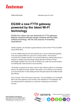 EG300 a new FTTH gateway powered by the latest Wi-Fi