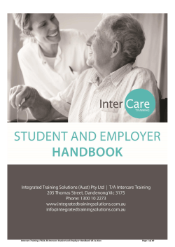 Student and Employer Handbook 2015