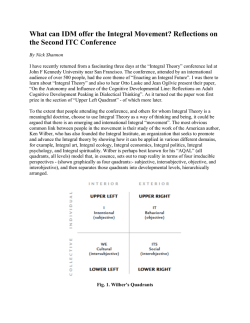 What Can IDM Offer - Otto Laske Interdevelopmental Institute