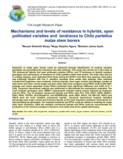 Mechanisms and levels of resistance in hybrids, open pollinated