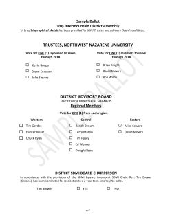 trustees, northwest nazarene university district advisory board