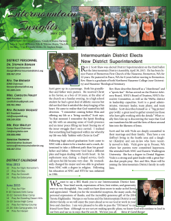 May Insights - Intermountain District Church of the Nazarene