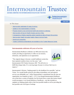 Intermountain celebrates 40 years of service.