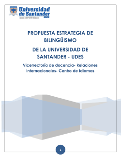 propuesta estrategia de bilingÃ¼ismo de la universidad de santander