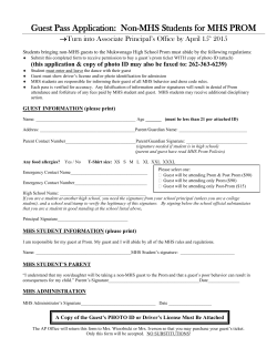 Application for 2004 Prom Guest Pass