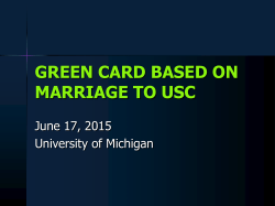 GREEN CARD BASED ON MARRIAGE TO USC