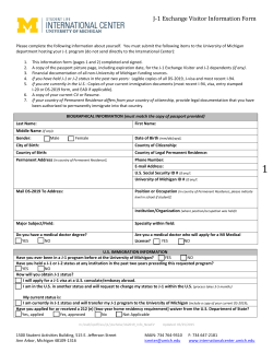 J-1 Exchange Visitor Information Form
