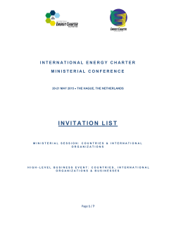 INVITATION LIST - Energy Charter