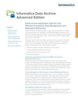 Informatica Data Archive Advanced Edition