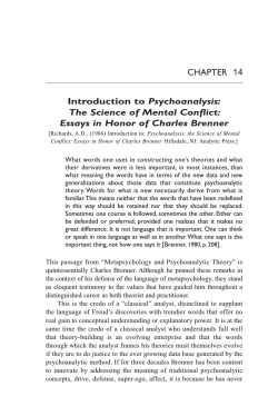 CHAPTER 14 Introduction to Psychoanalysis: The Science of Mental