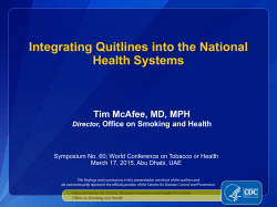 Integrating Quitlines into the National Health Systems