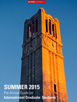Summer 2015 Pre-Arrival Guide for International