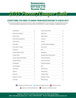 2015 Parent/Camper Guide - International Sports Training Camp
