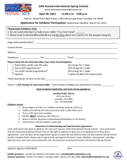 Exhibitor Application Form - The Lansdale International Spring Festival