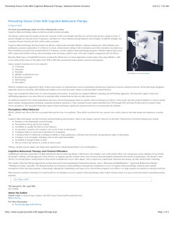 Preventing Future Crime With Cognitive Behavioral Therapy