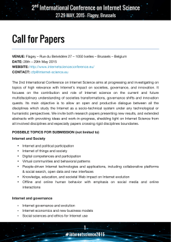 Call for Papers - 2nd International Conference on Internet Science