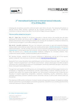 Press release â April 2015 - 2nd International Conference on