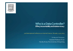 Who is a Data Controller? - 2nd International Conference on Internet