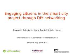 Engaging citizens in the smart city project through DIY networking