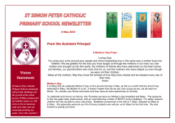 Newsletter 12 - 6 May 2015 - St Simon Peter Catholic School