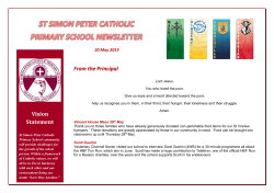 Newsletter 14 - 20 May 2015 - St Simon Peter Catholic School