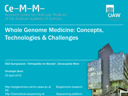 Whole Genome Medicine: Concepts, Technologies & Challenges
