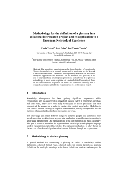 Methodology for the definition of a glossary in a