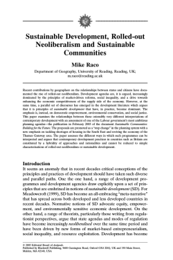 Sustainable Development, Rolled